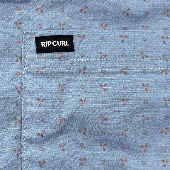 Rip Curl Shirt Mens Medium Blue All Over Print Button Up - Picture 4 of 12